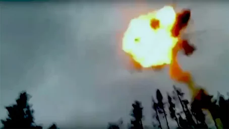 В кадр попало уничтожение нашими бойцами FPV-дрона за несколько мгновений до прилёта по позиции В кадр попало уничтожение нашими бойцами FPV-дрона за несколько мгновений до прилёта по позиции
