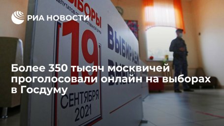 Более 350 тысяч москвичей приняли участие в онлайн-голосовании на выборах в Госдуму