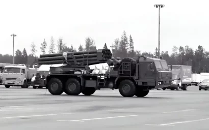 Минобороны показало кадры работы РСЗО &laquo;Ураган&raquo; на трёхосном шасси БАЗ-69092