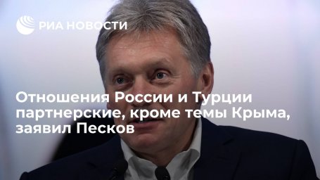 Пресс-секретарь президента Песков: отношения с Турцией партнерские, но есть разногласия по Крыму